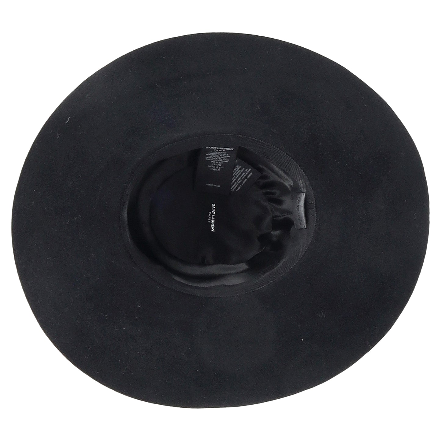 Saint Laurent Ribbon Band Flat Brim Hat