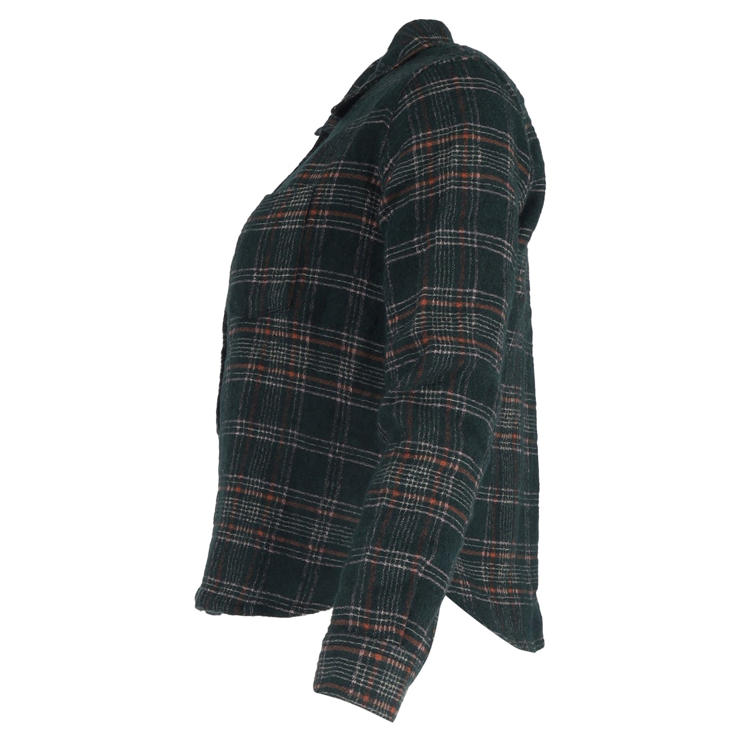 Isabel Marant Plaid Buttoned Long Sleeve Shirt in Olive Cotton