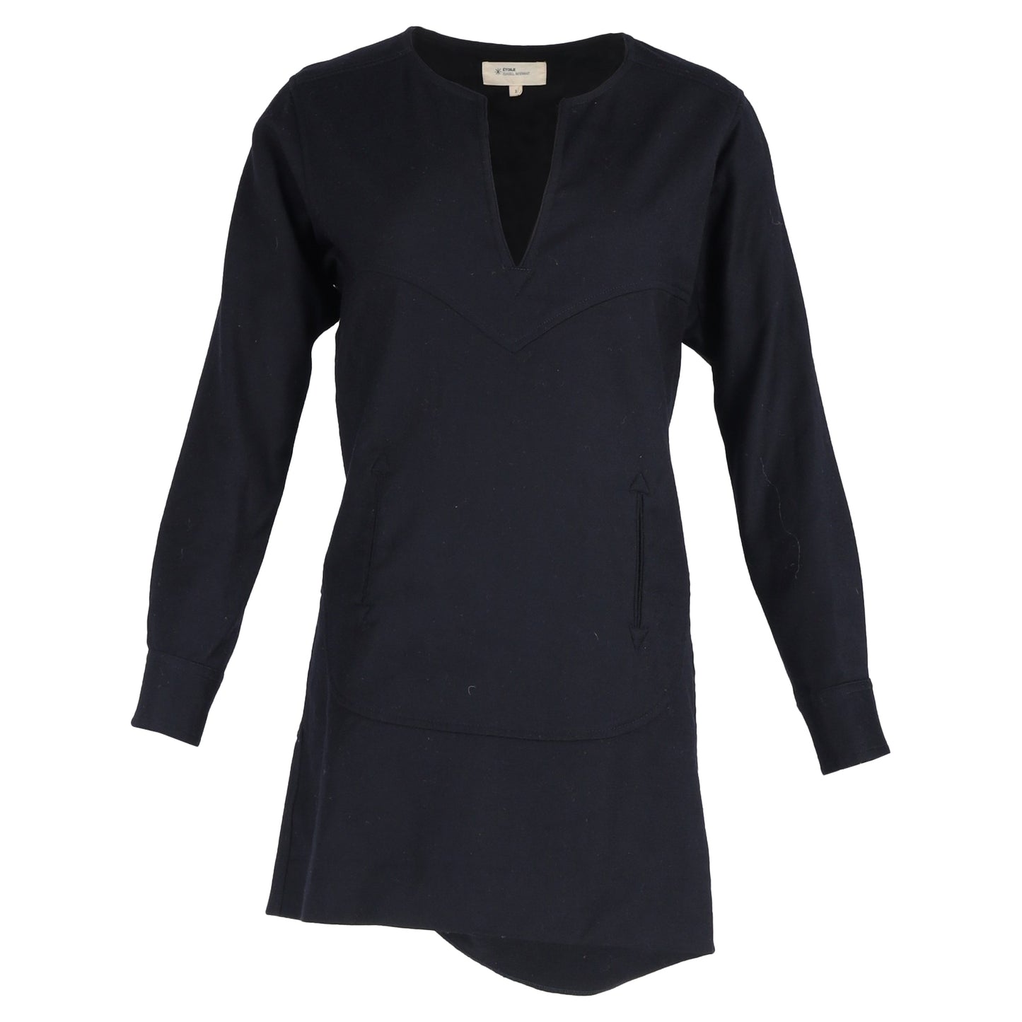 Isabel Marant Étoile Mini Long Sleeve Dress in Navy Blue Wool