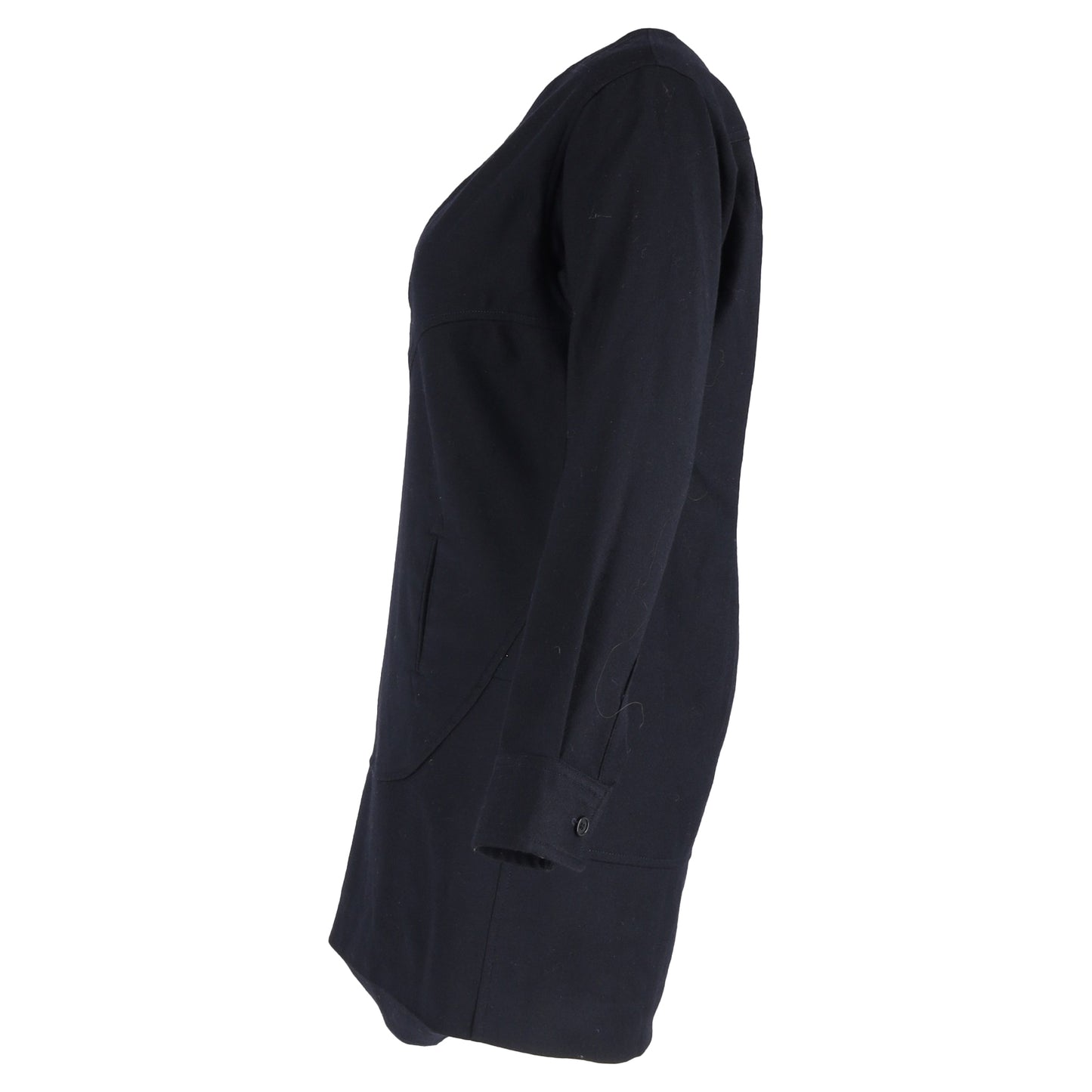Isabel Marant Étoile Mini Long Sleeve Dress in Navy Blue Wool