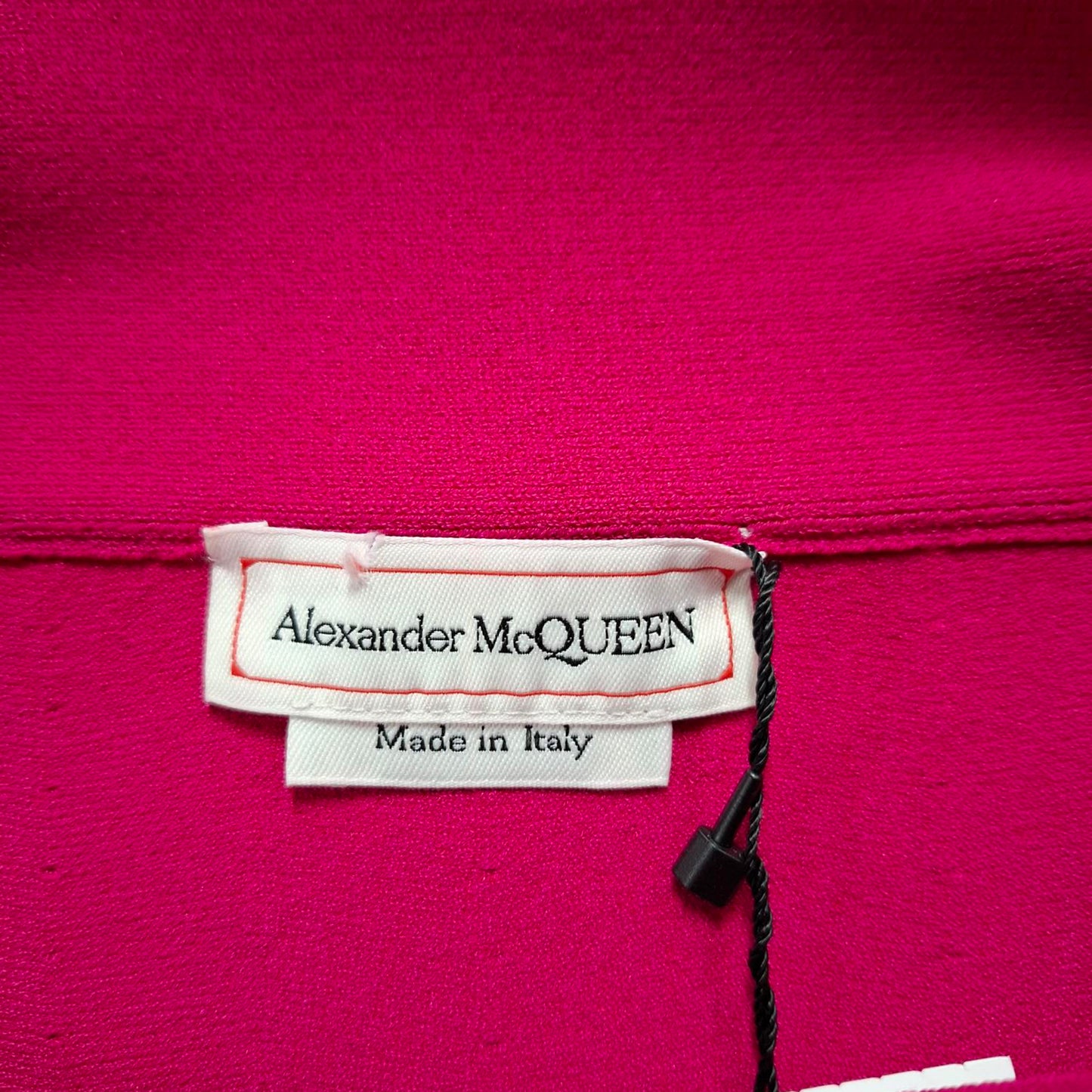Alexander Mcqueen Jaccquard Knit Midi Off-Shoulder Dress in Pink Viscose