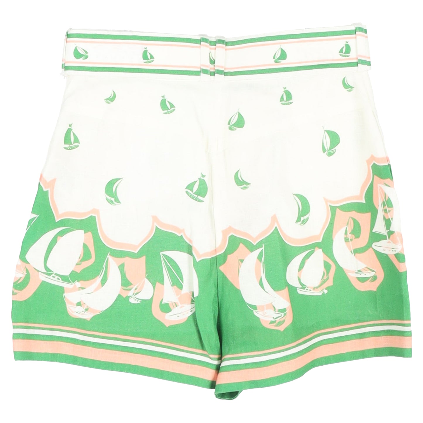 Zimmermann Belted Printed Shorts in Multicolor Linen