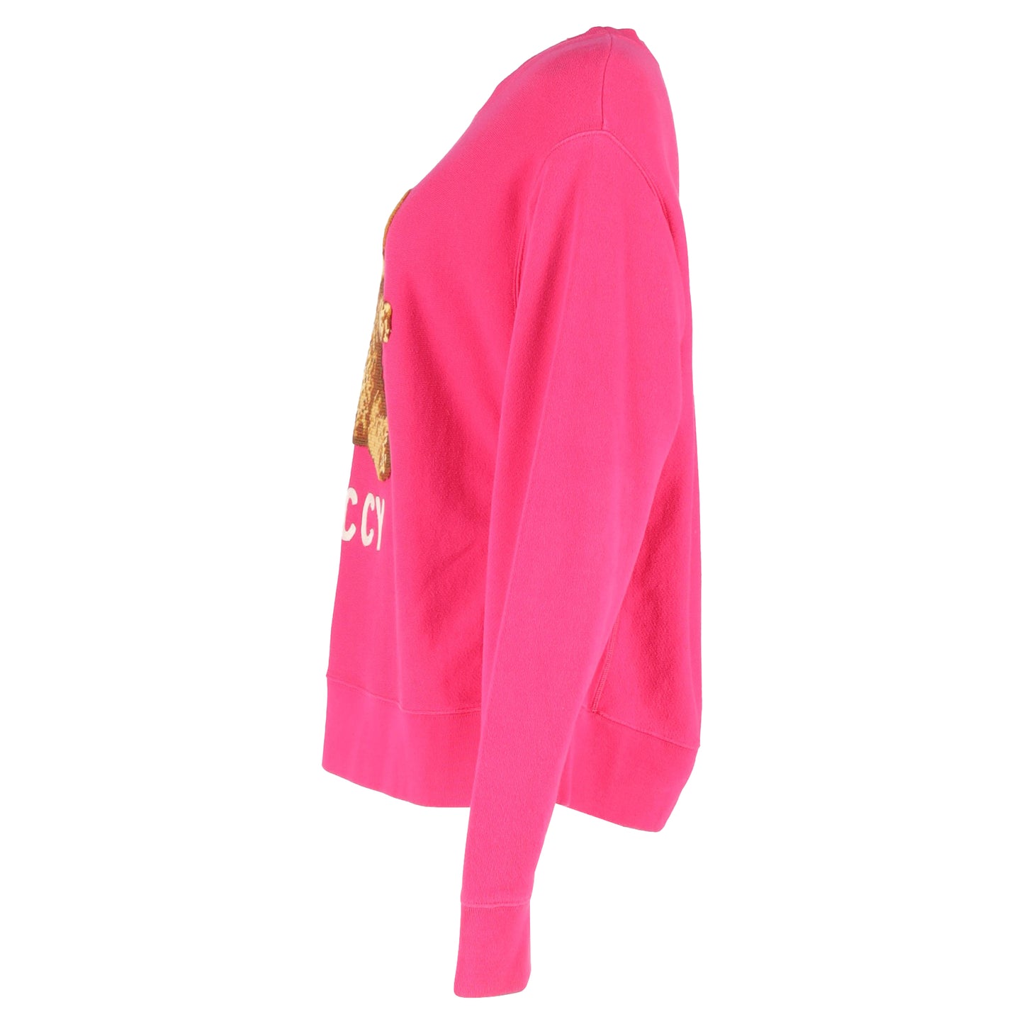Gucci Embroidered Teddy Bear Sweater in Pink Cotton