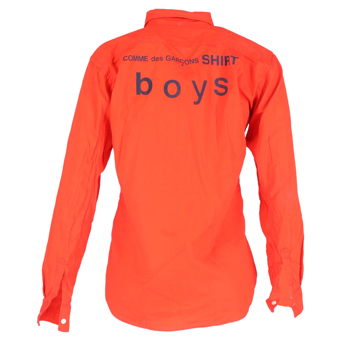 Comme Des Garçons Boys Print Long Sleeve Shirt in Orange Cotton