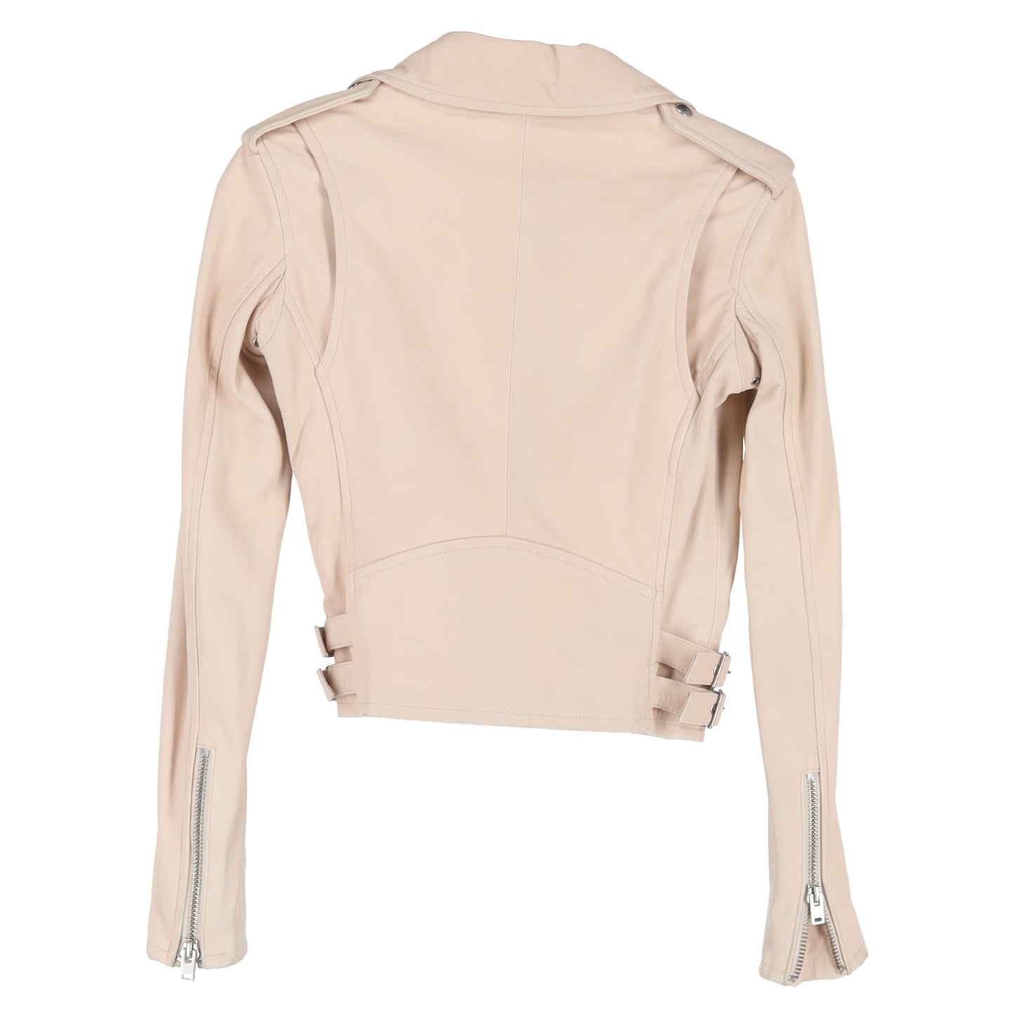 Iro Newhan Zipped Biker Jacket in Pink Leather