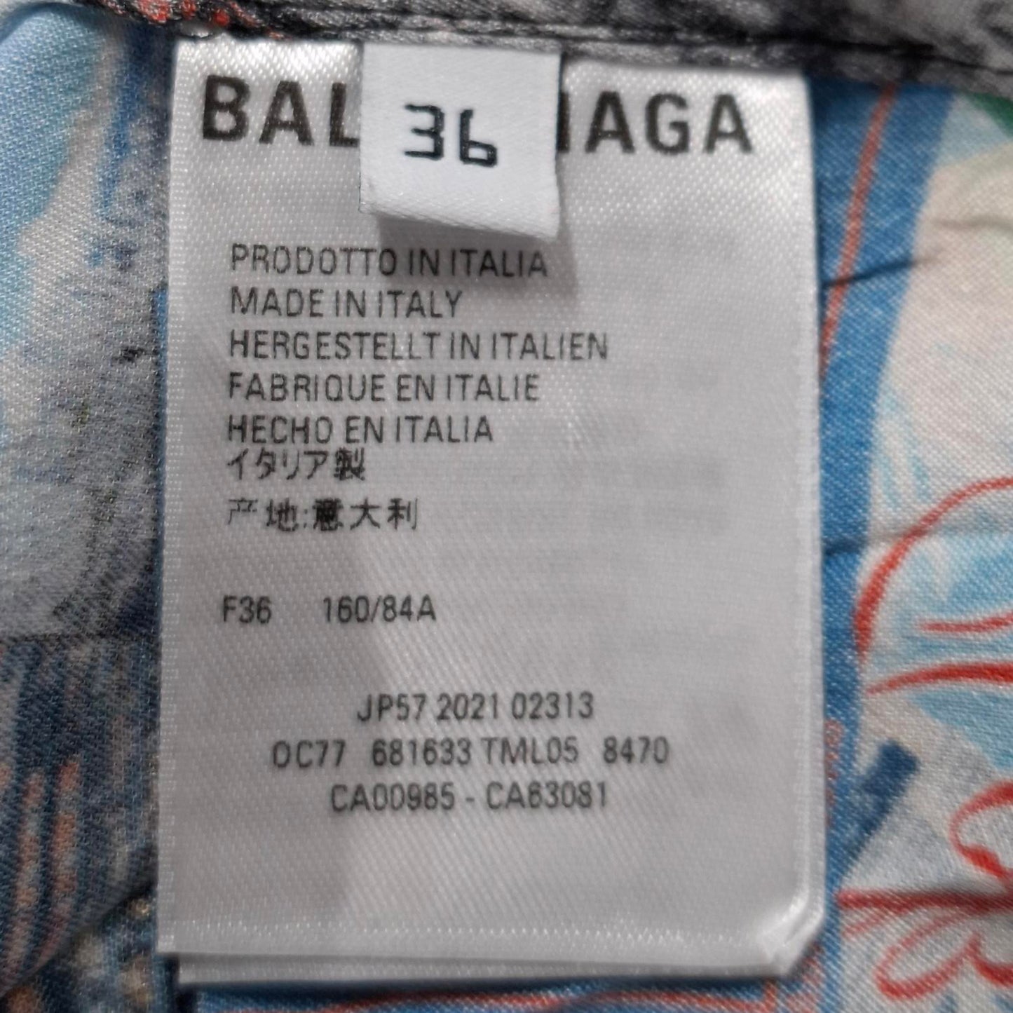 Balenciaga All Over Cities Shirt in Multicolor Silk