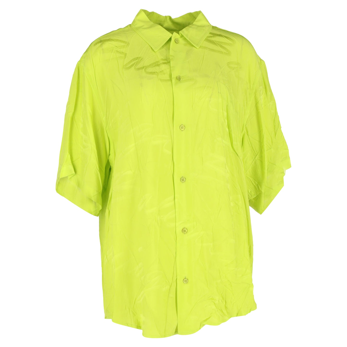 Balenciaga Handwritten Minimal Shirt in Neon Green Viscose