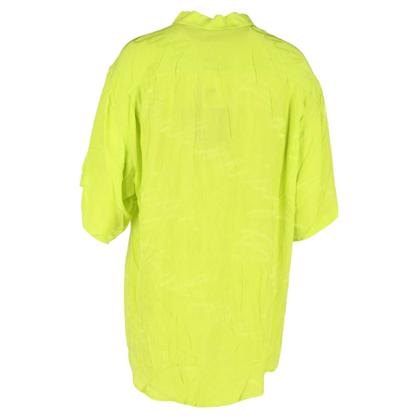 Balenciaga Handwritten Minimal Shirt in Neon Green Viscose