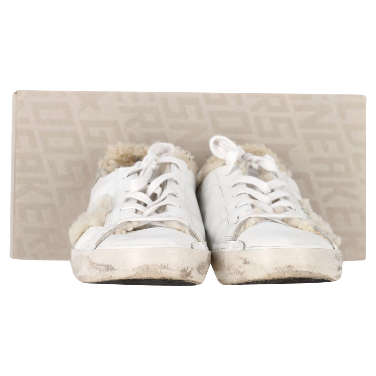 Golden Goose shearling-lined distressed sneakers
