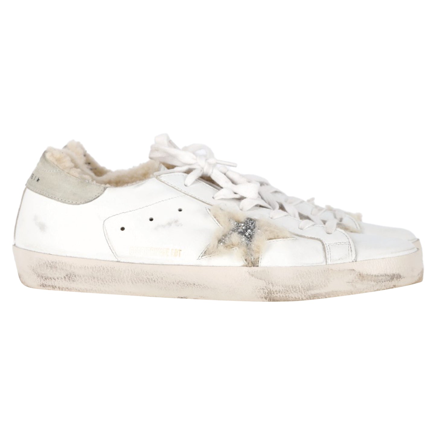 Golden Goose shearling-lined distressed sneakers