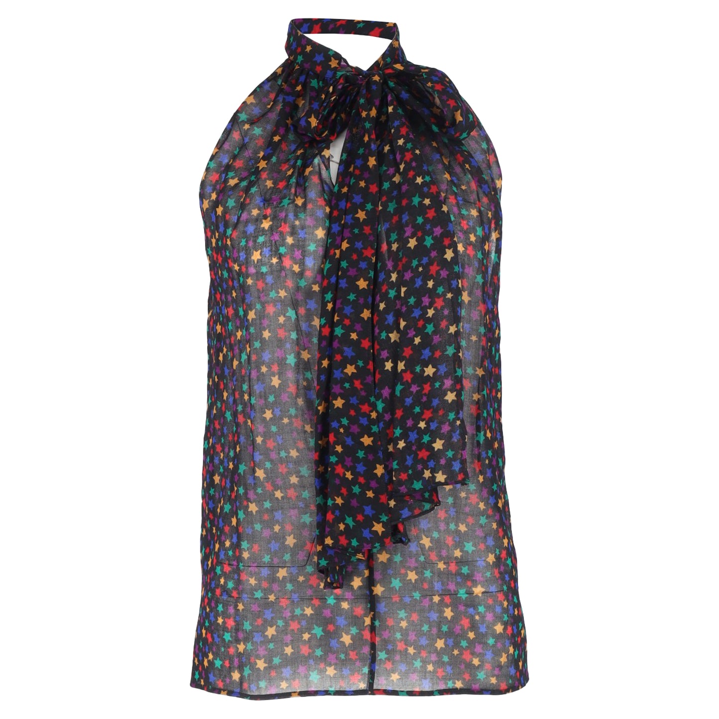 Saint Laurent print bow detail blouse
