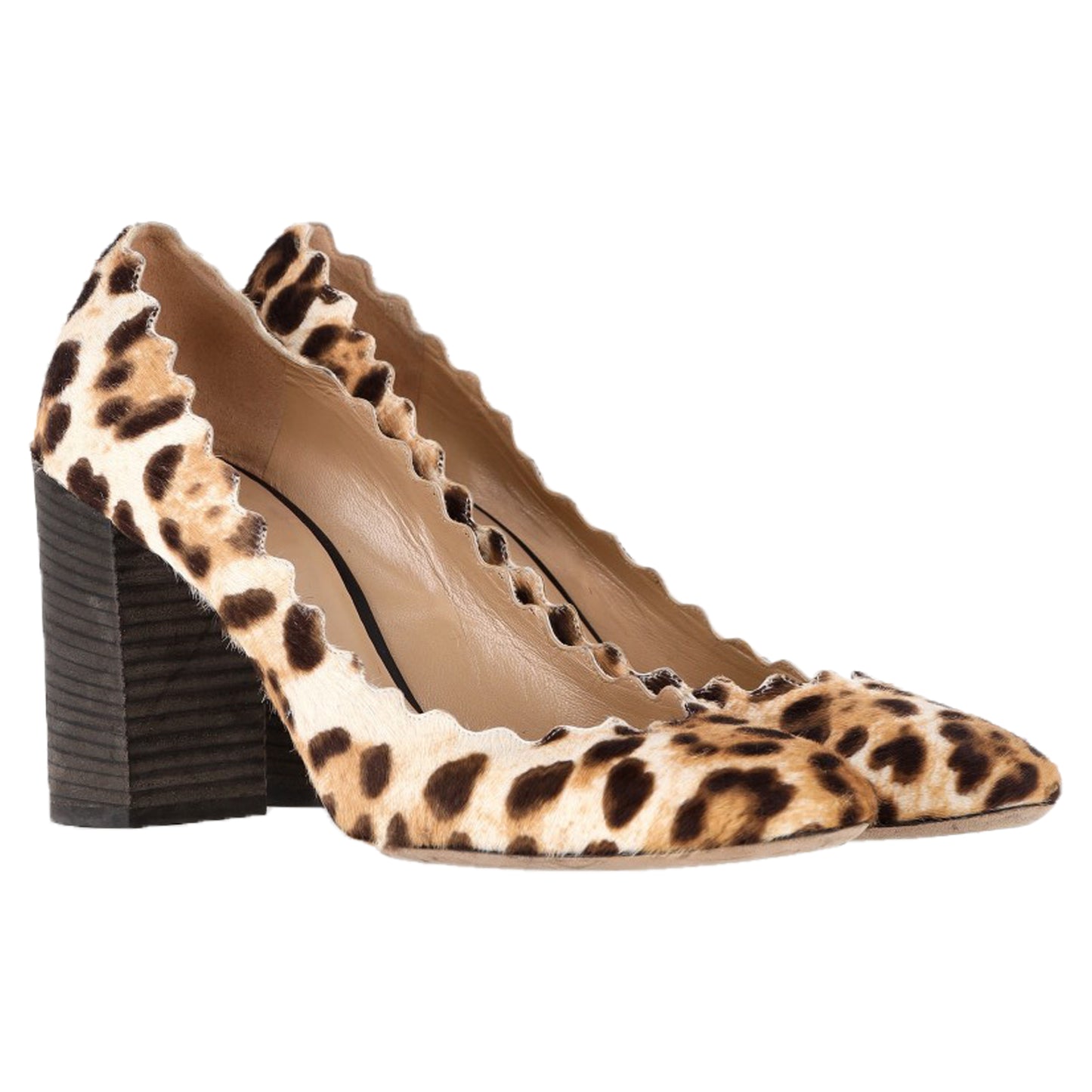 Chloé Leopard Scallop Pumps