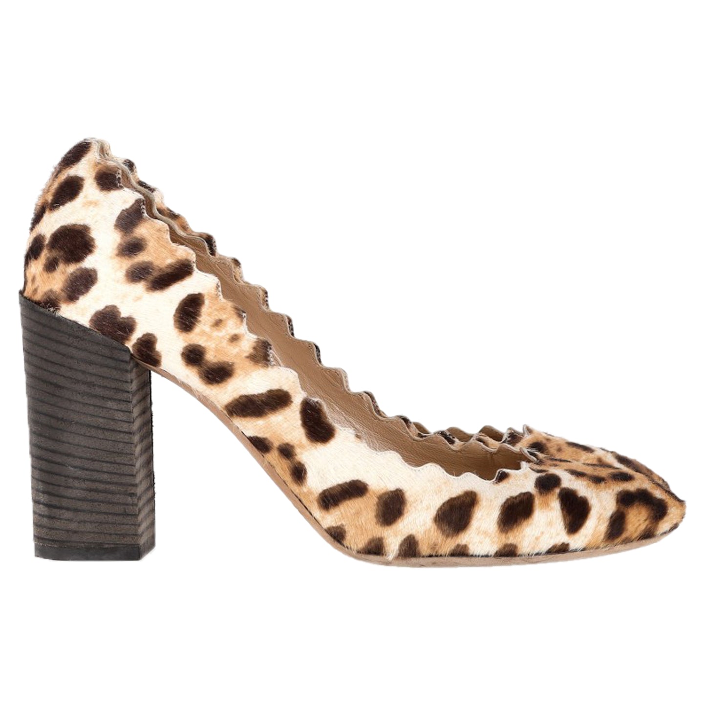 Chloé Leopard Scallop Pumps