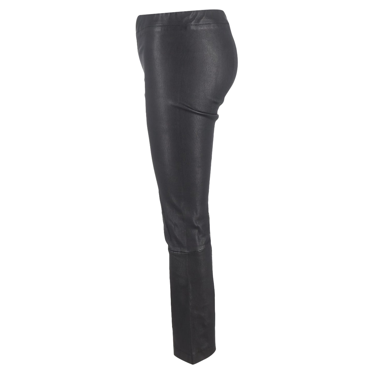 The Row Gartered Bootcut Trousers in Black Leather