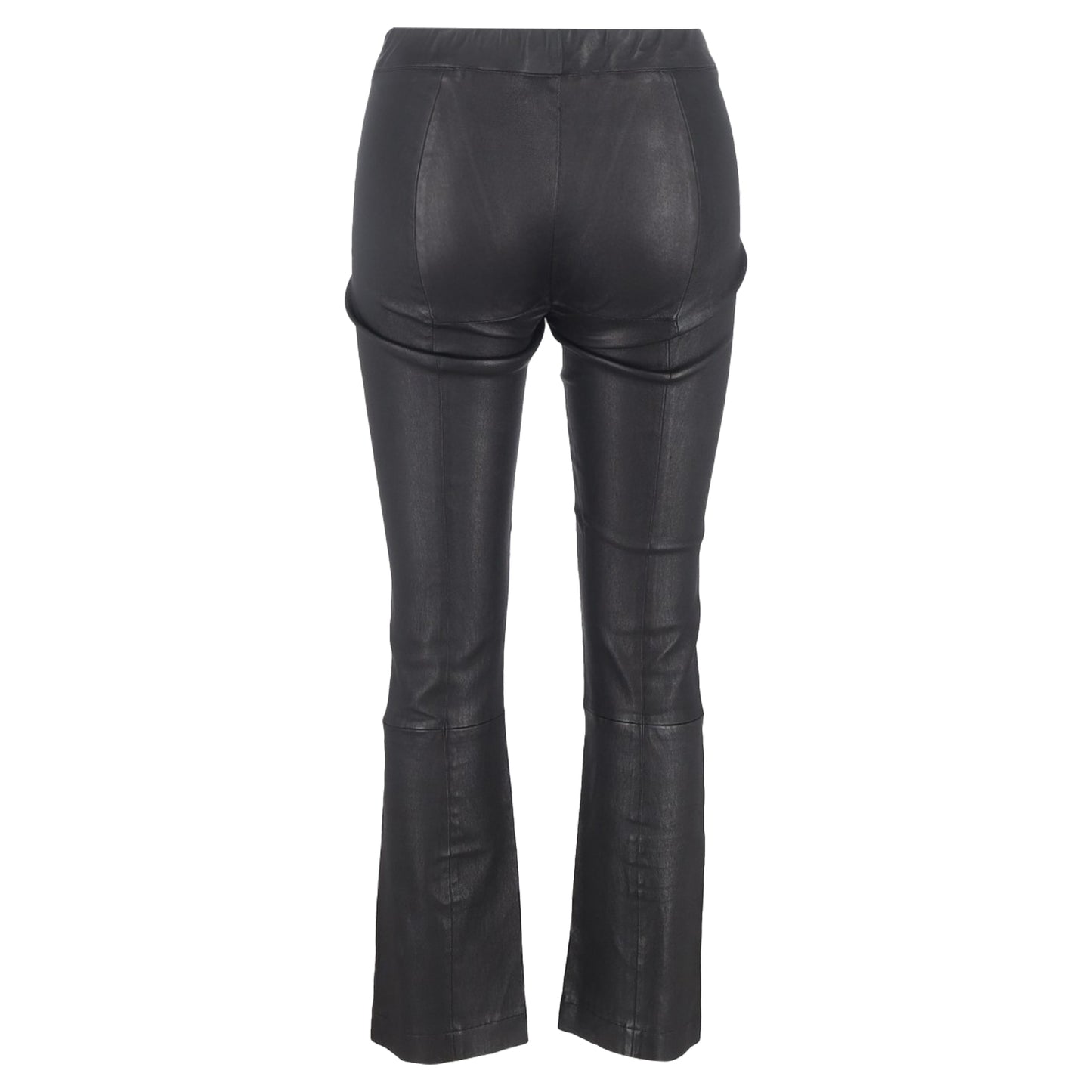The Row Gartered Bootcut Trousers in Black Leather
