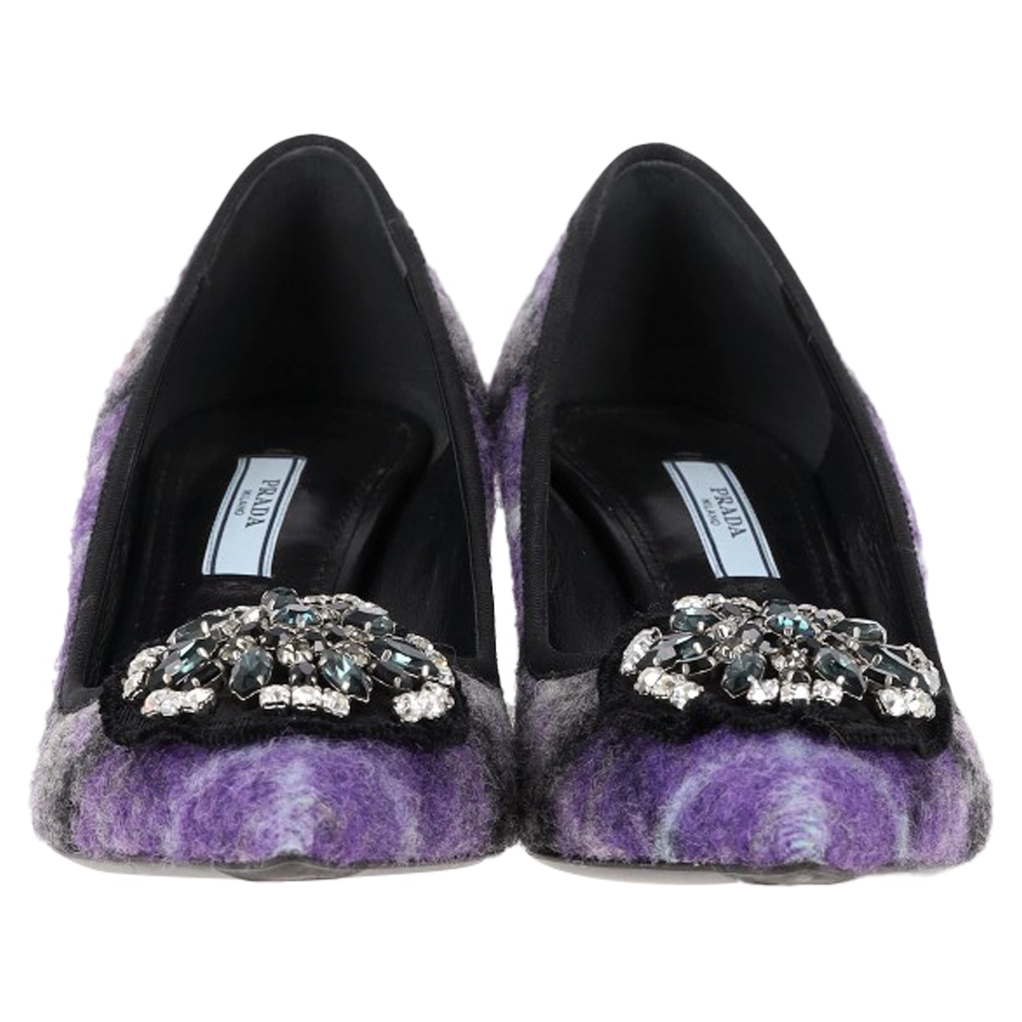 Prada embellished plaid pumps