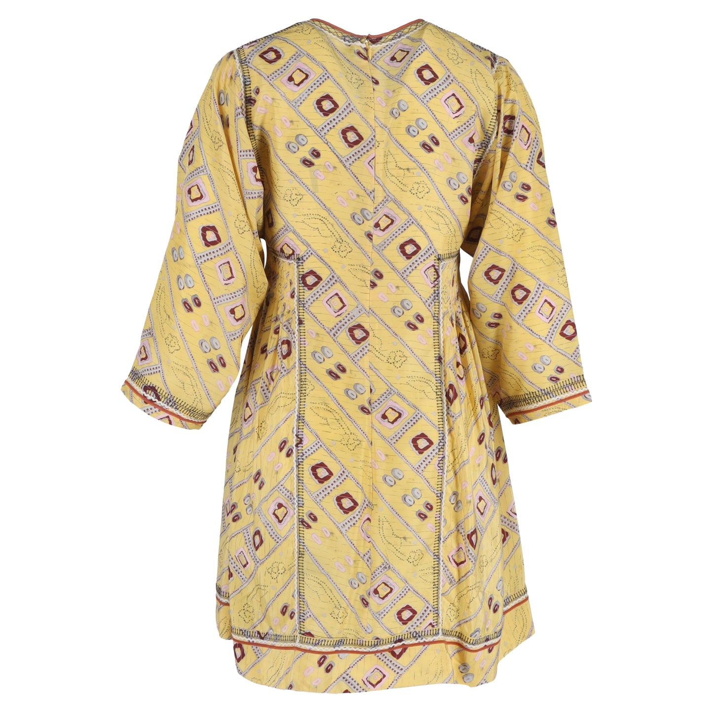Isabel Marant Thurman Printed Min Dress in Yellow Silk