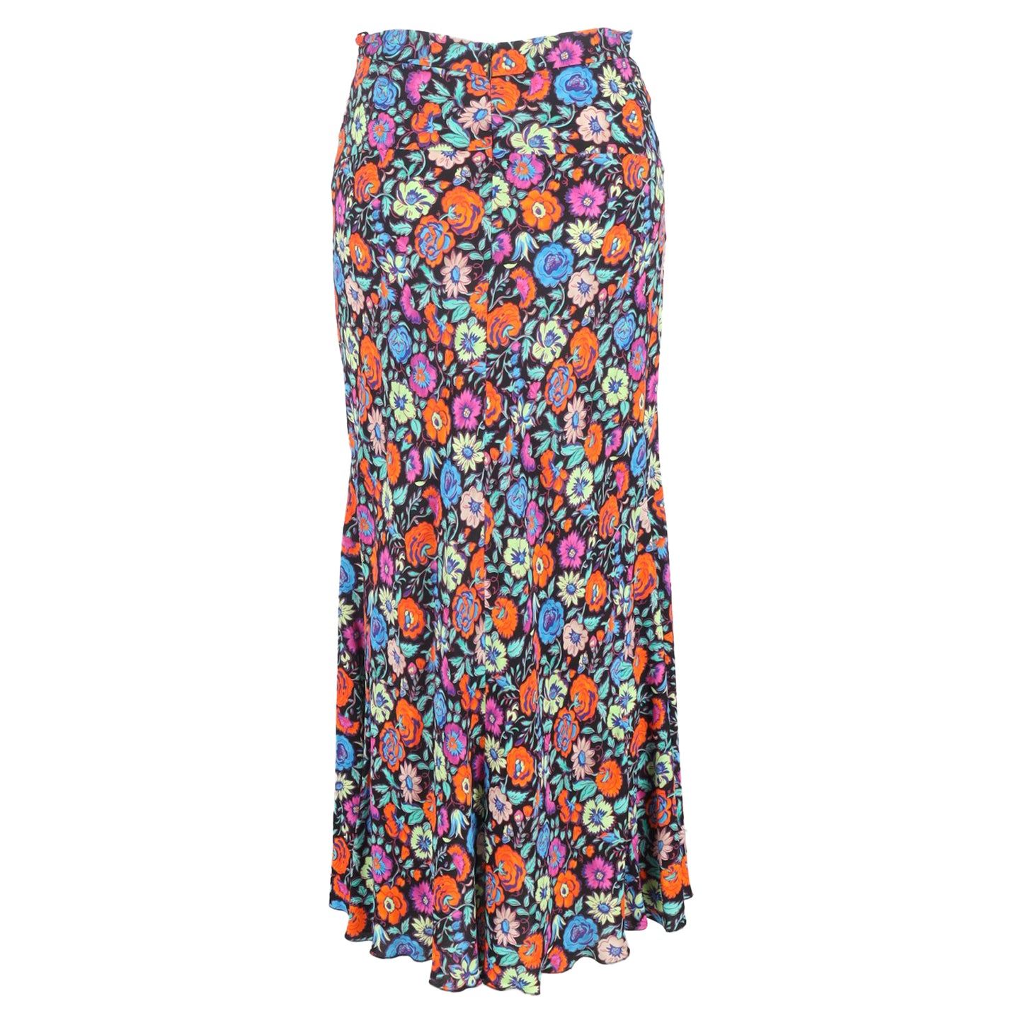 Etro Floral Print Midi Skirt in Multicolor Silk
