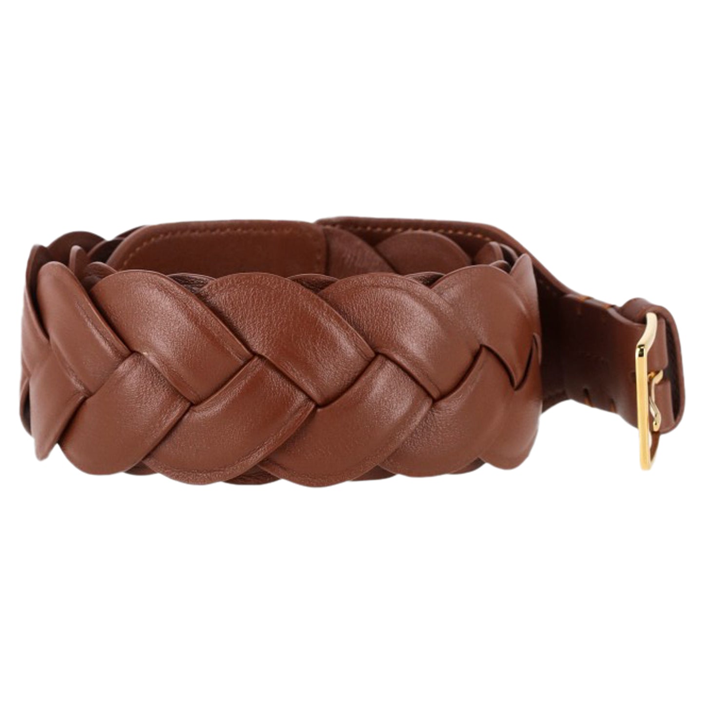 Altuzarra Skinny Braided Belt in Brown Calfskin Leather