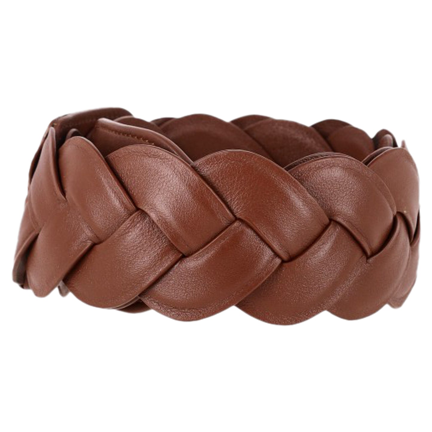 Altuzarra Skinny Braided Belt in Brown Calfskin Leather