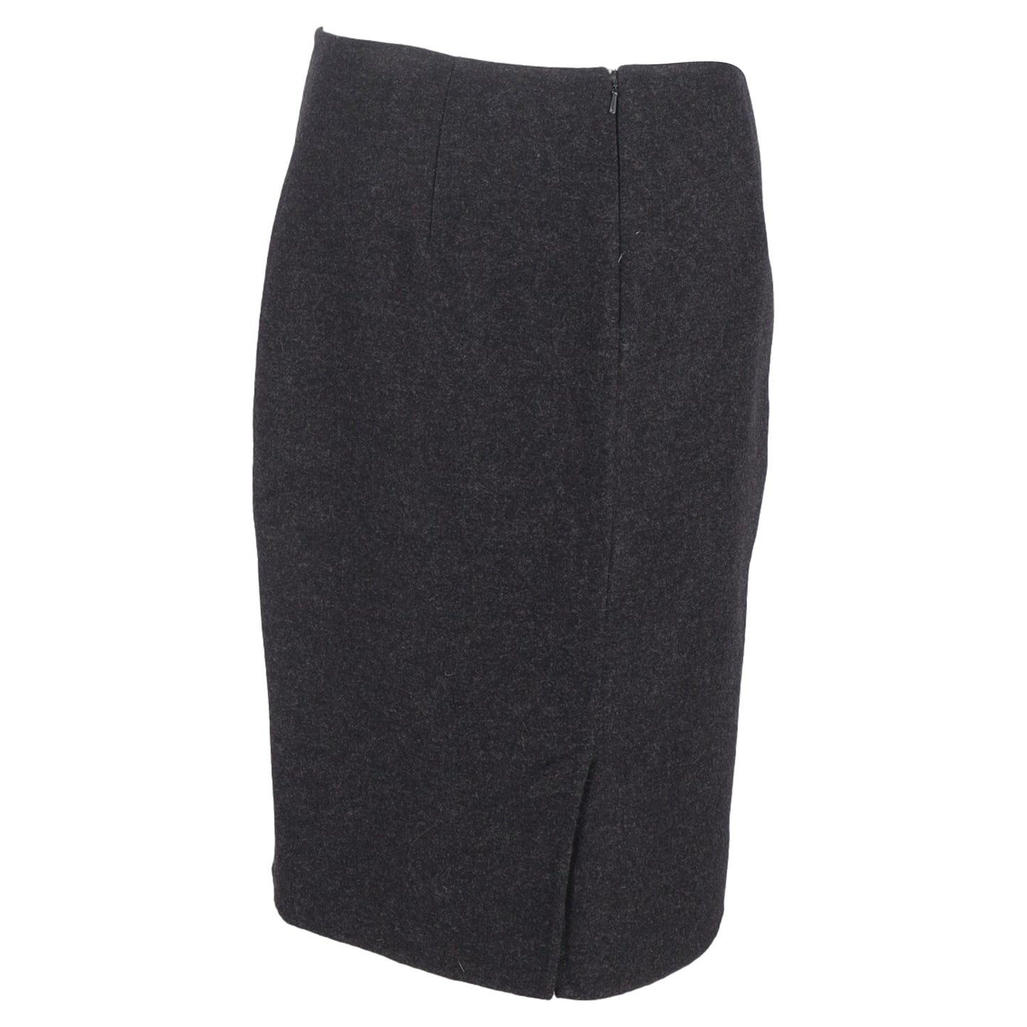 Max Mara Midi Pencil Skirt in Grey Wool