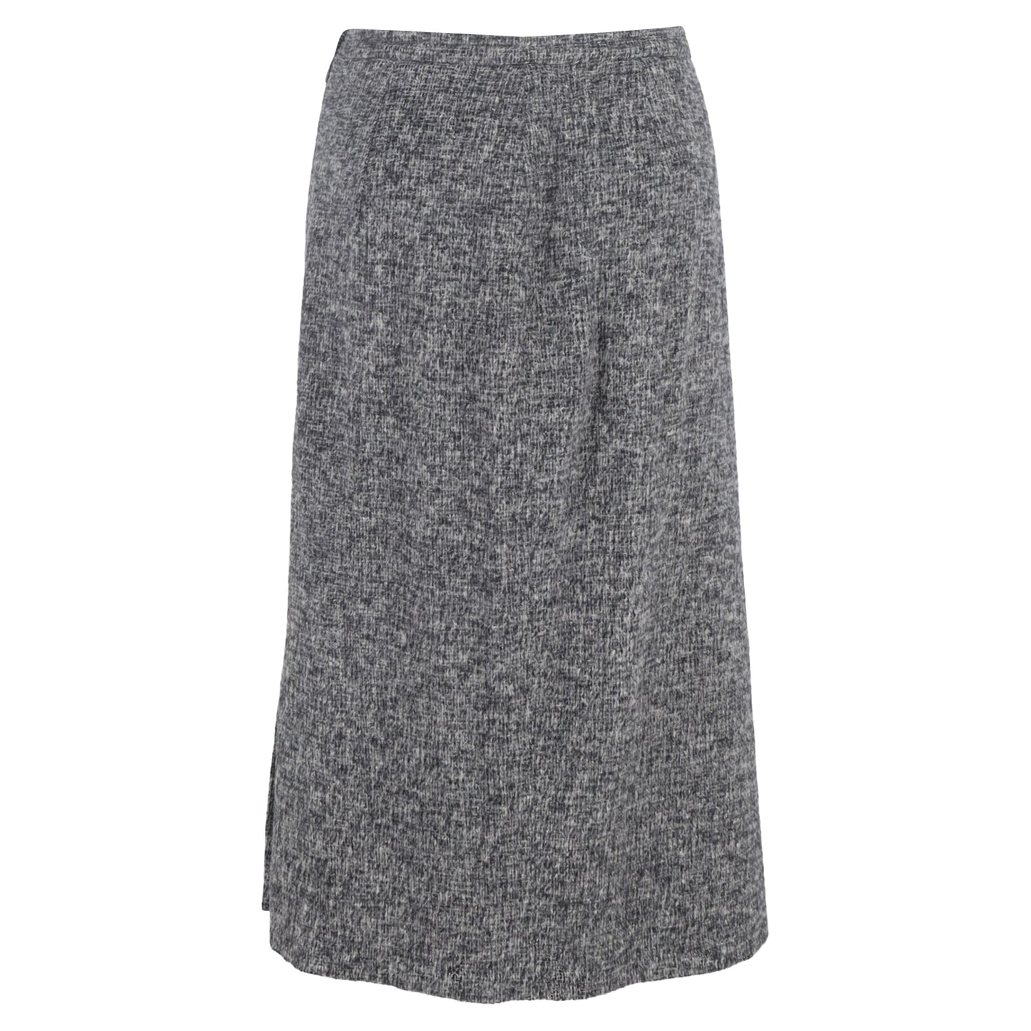 Max Mara Midi A-Line Skirt in Grey Wool