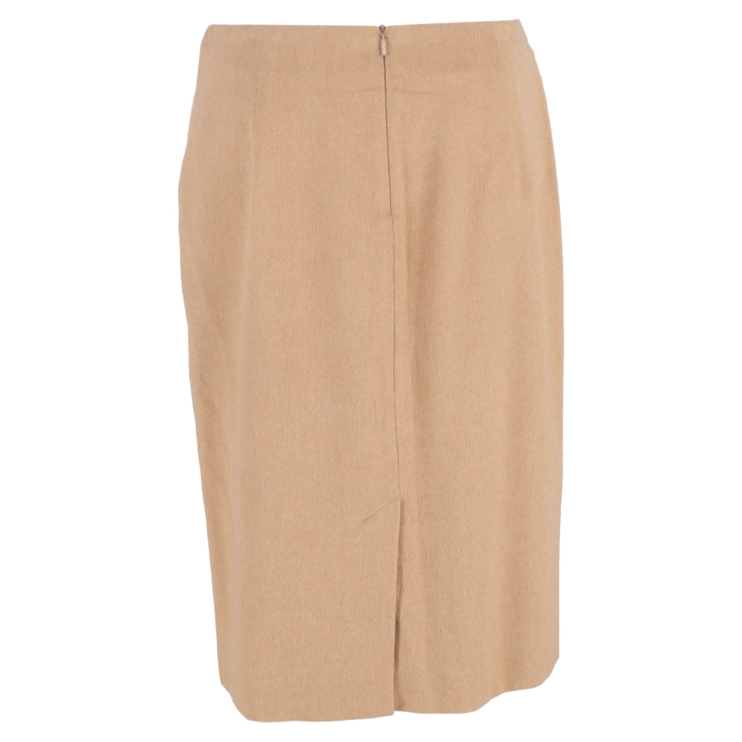 Max Mara Midi Pencil Skirt in Brown Wool