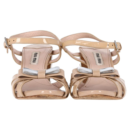 Miu Miu detail ankle strap crystal heel sandals