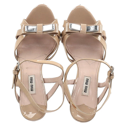 Miu Miu detail ankle strap crystal heel sandals