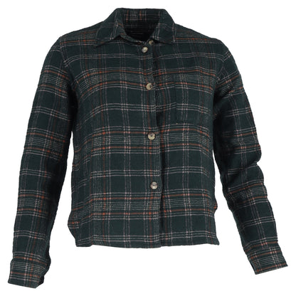Isabel Marant Plaid Buttoned Long Sleeve Shirt in Olive Cotton