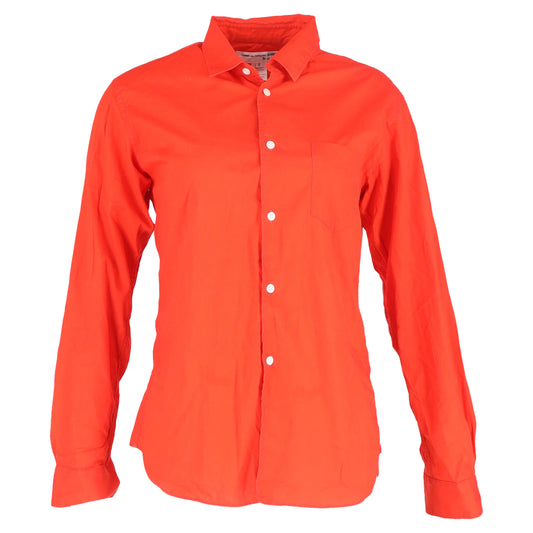 Comme Des Garçons Boys Print Long Sleeve Shirt in Orange Cotton