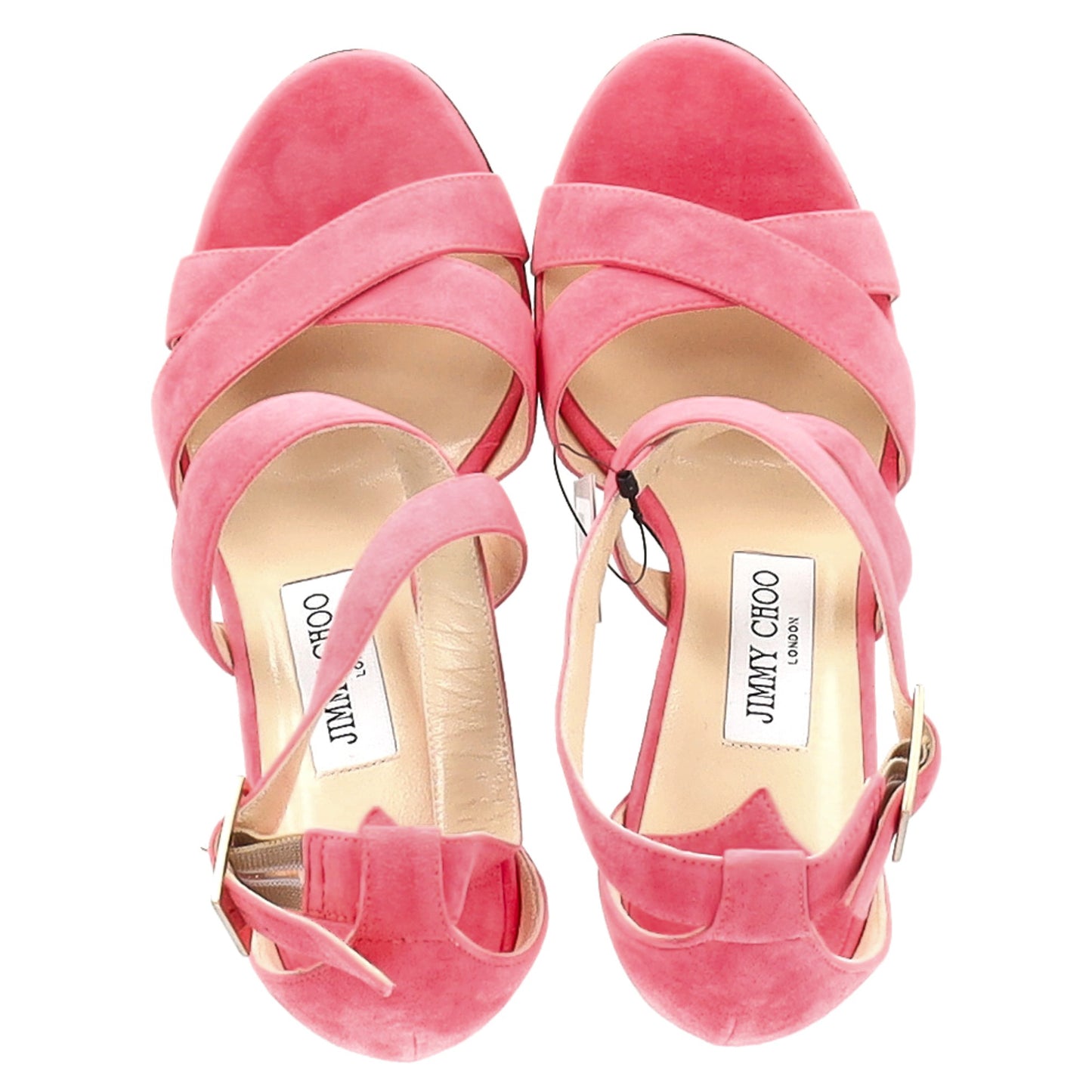 Jimmy Choo Strappy High Heel Sandal Heels in Pink Suede