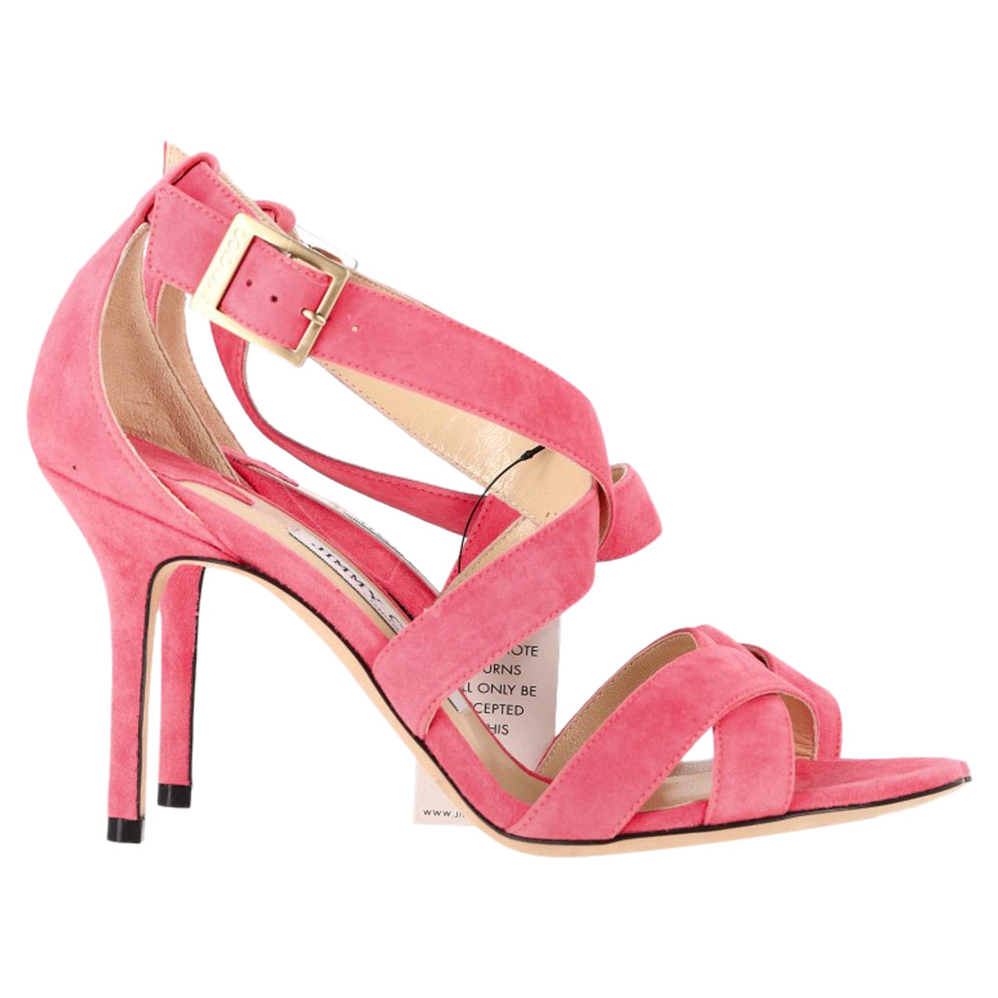Jimmy Choo Strappy High Heel Sandal Heels in Pink Suede