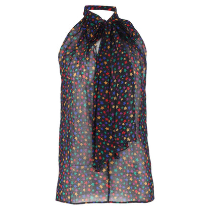 Saint Laurent print bow detail blouse