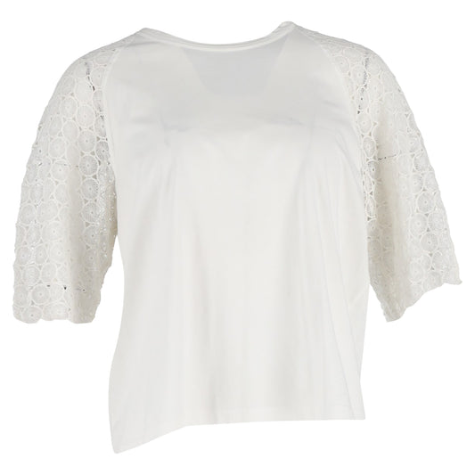 Chloé Lace Sleeve Crewneck T-Shirt