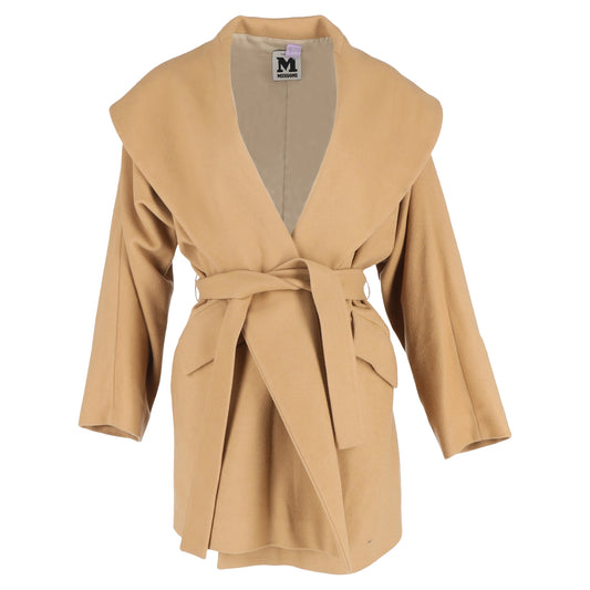 Missoni Belted Coat with Pockets in Brown Wool